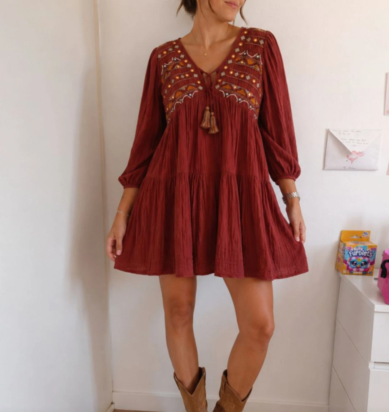 Vestido ancho precioso 